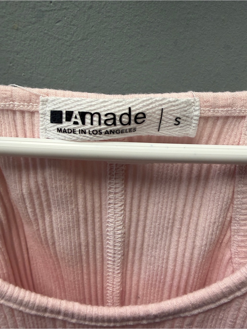 LAmade Pink Ribbed Racerback Tank NWOT Small - Picture 4 of 4
